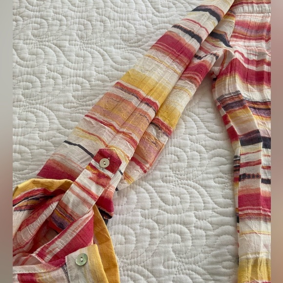 Hope & Harlow Striped Blouse Boho, Resort, Classic Chic, Light Whimsygoth - Picture 5 of 8